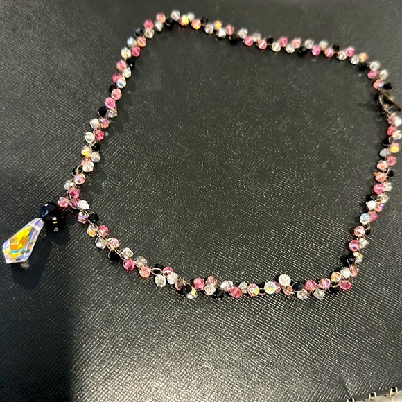 CUT CRYSTAL AND STERLING SILVER NEIMAN MARCUS NECKLACE - Picture 7 of 11